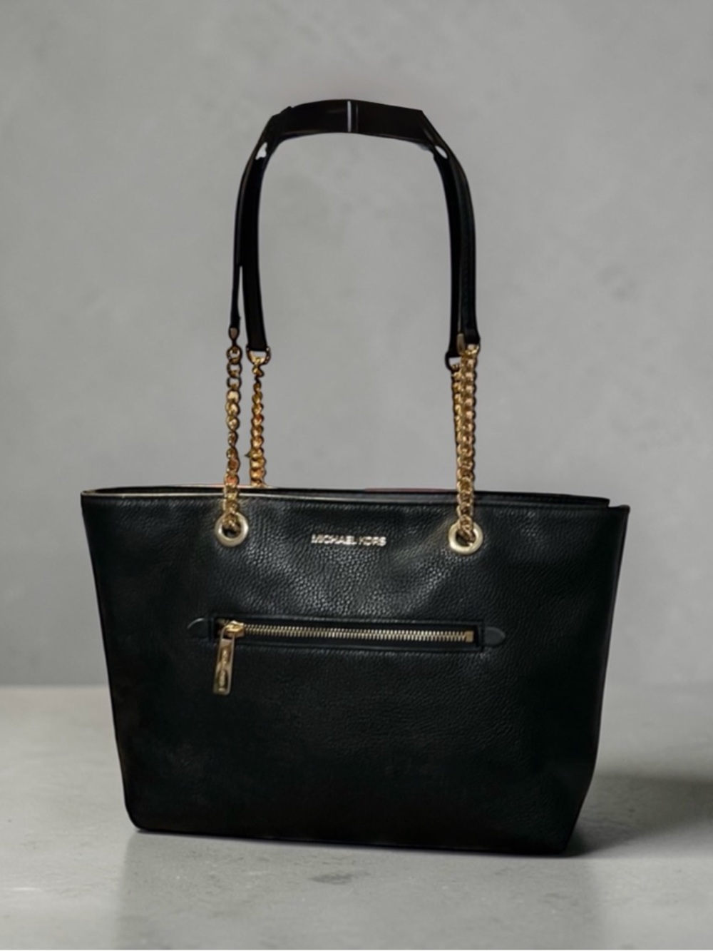 Michael Kors Black Leather Tote Bag